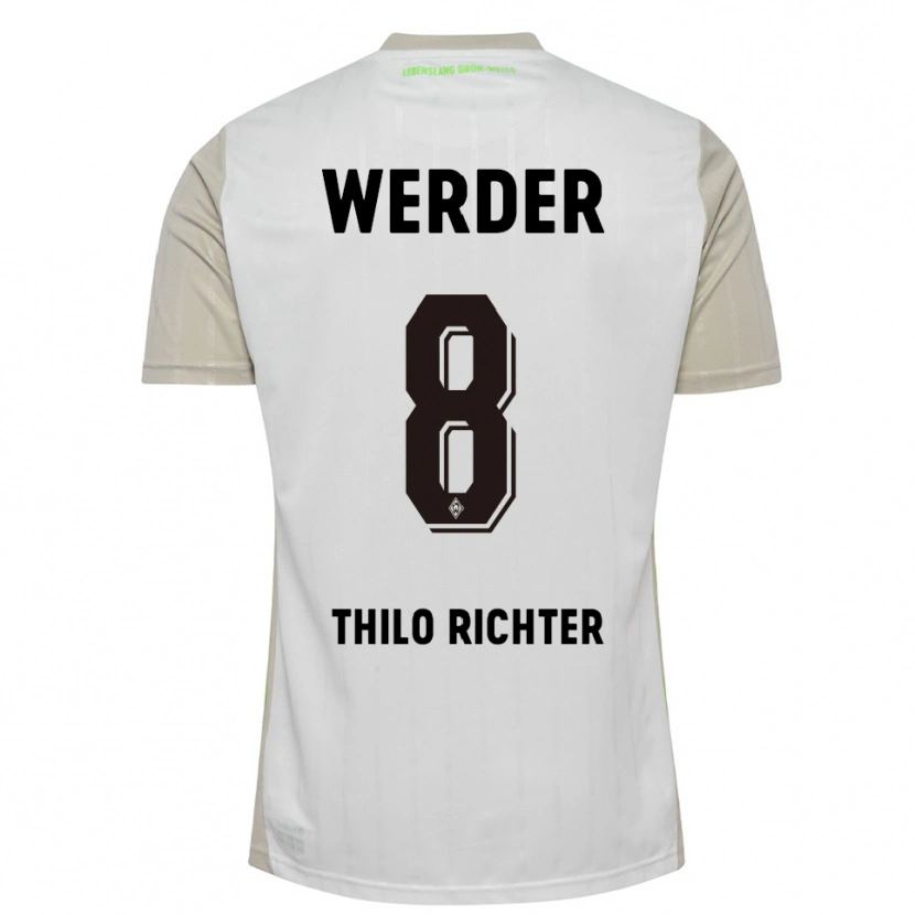 Danxen Niño Camiseta Jasper Thilo Richter #8 Blanco Negro 2ª Equipación 2025/26 La Camisa