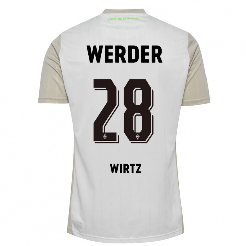 Danxen Niño Camiseta Juliane Wirtz #28 Blanco Negro 2ª Equipación 2025/26 La Camisa