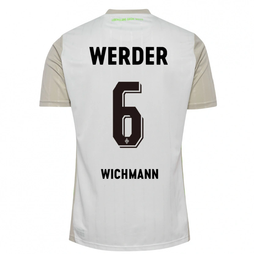 Danxen Niño Camiseta Reena Wichmann #6 Blanco Negro 2ª Equipación 2025/26 La Camisa