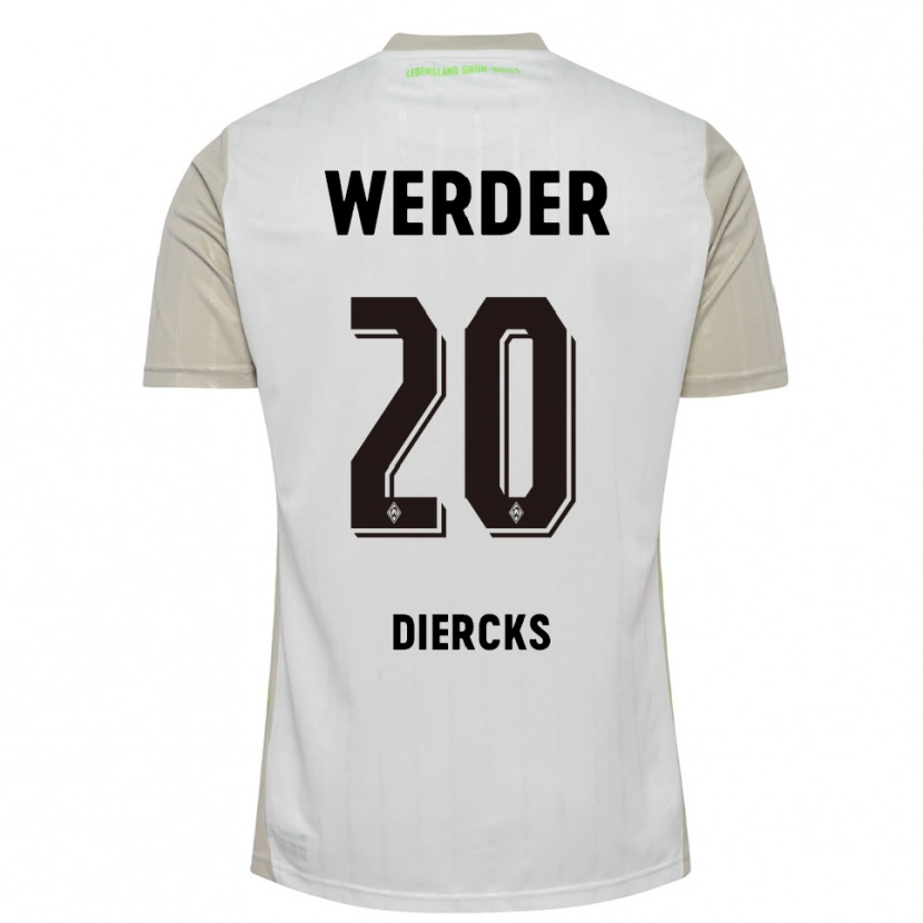 Danxen Niño Camiseta Lewis Diercks #20 Blanco Negro 2ª Equipación 2025/26 La Camisa