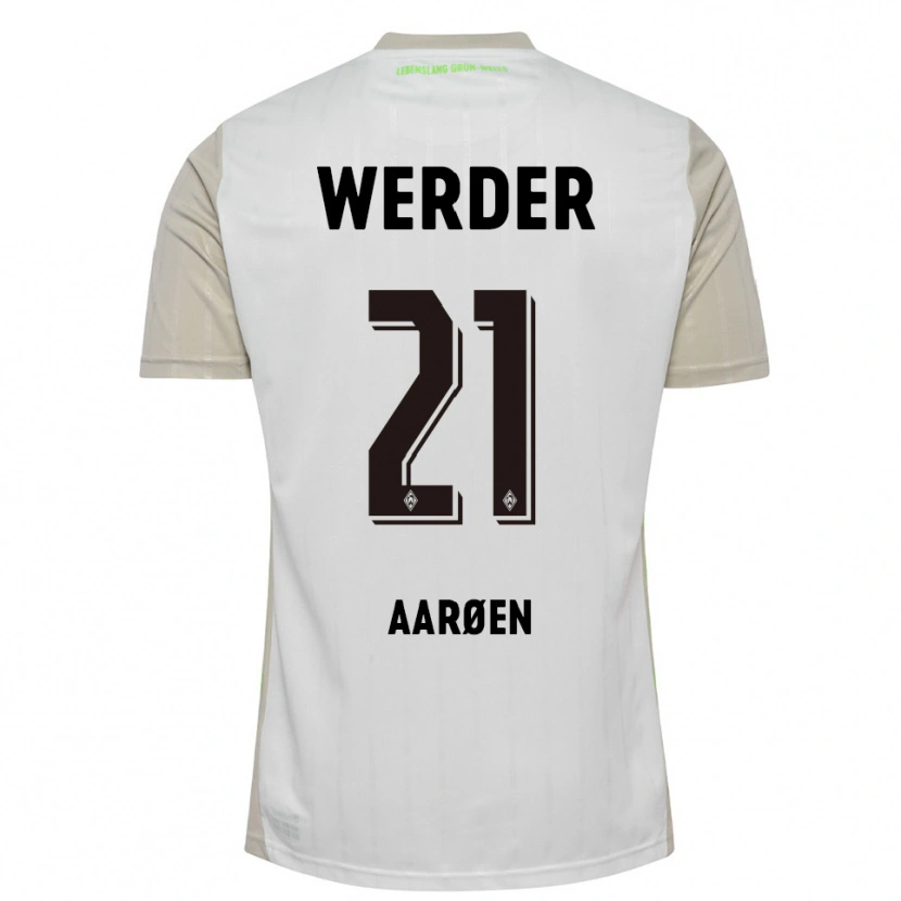 Danxen Niño Camiseta Isak Hansen-Aarøen #21 Blanco Negro 2ª Equipación 2025/26 La Camisa