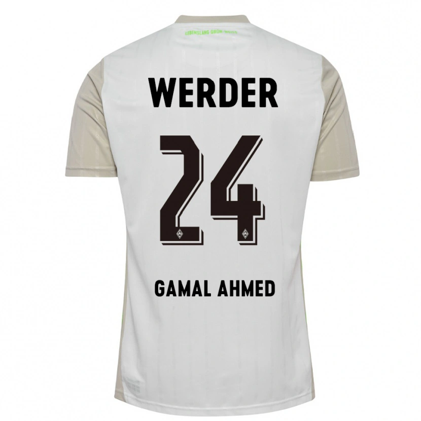 Danxen Niño Camiseta Adam Gamal Ahmed #24 Blanco Negro 2ª Equipación 2025/26 La Camisa