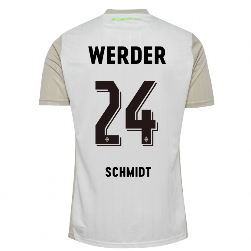 Danxen Niño Camiseta Lara Schmidt #24 Blanco Negro 2ª Equipación 2025/26 La Camisa