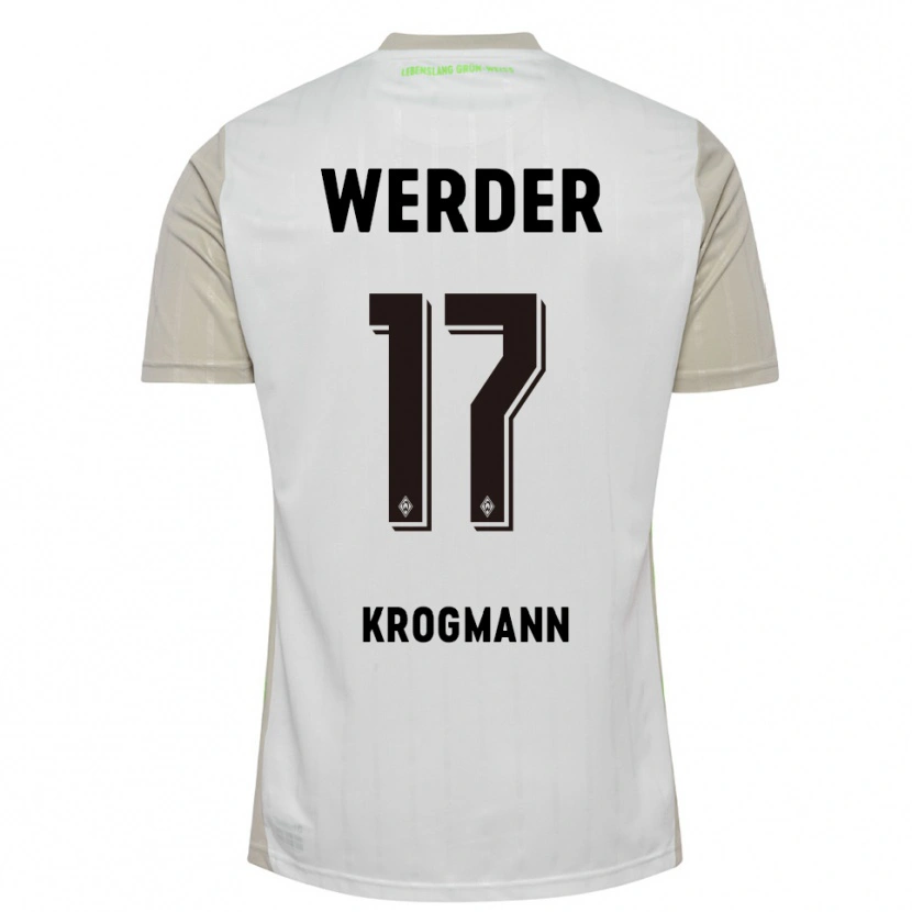 Danxen Niño Camiseta Avid Krogmann #17 Blanco Negro 2ª Equipación 2025/26 La Camisa