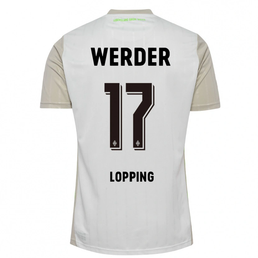 Danxen Niño Camiseta Jakob Löpping #17 Blanco Negro 2ª Equipación 2025/26 La Camisa