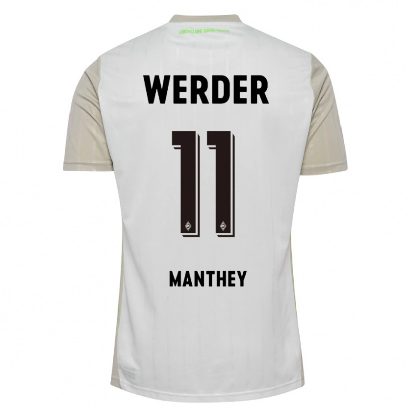 Danxen Niño Camiseta Kevin Manthey #11 Blanco Negro 2ª Equipación 2025/26 La Camisa