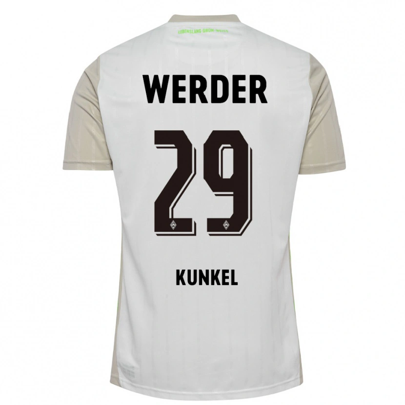 Danxen Niño Camiseta Melina Kunkel #29 Blanco Negro 2ª Equipación 2025/26 La Camisa