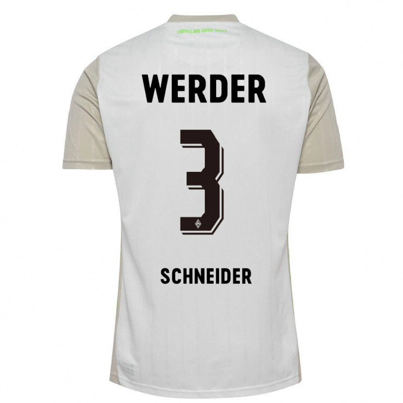 Danxen Niño Camiseta Dieter Schneider #3 Blanco Negro 2ª Equipación 2025/26 La Camisa