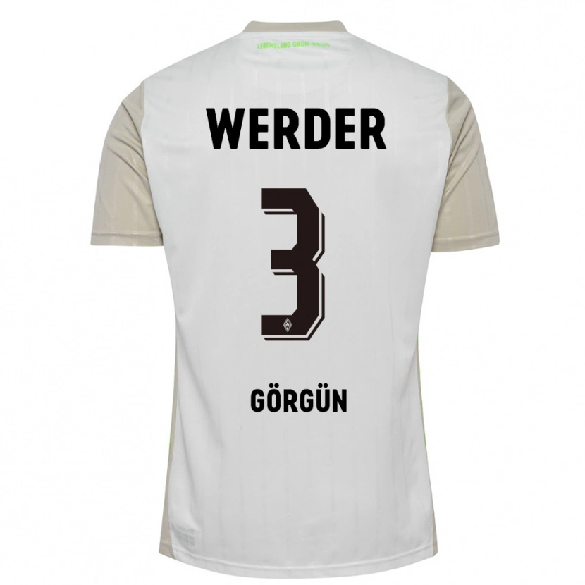 Danxen Niño Camiseta Deniz-Erdem Görgün #3 Blanco Negro 2ª Equipación 2025/26 La Camisa