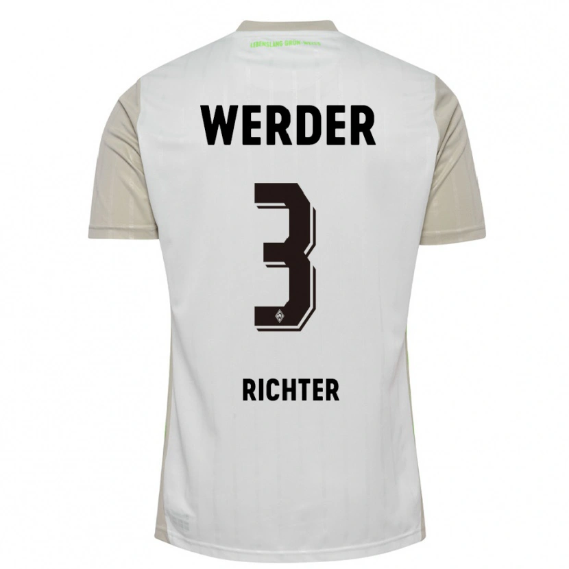 Danxen Niño Camiseta Mathis Richter #3 Blanco Negro 2ª Equipación 2025/26 La Camisa