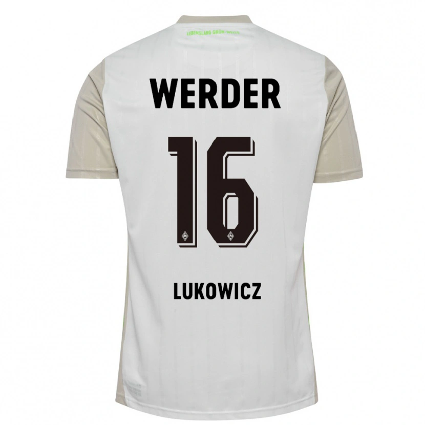 Danxen Niño Camiseta Maik Lukowicz #16 Blanco Negro 2ª Equipación 2025/26 La Camisa