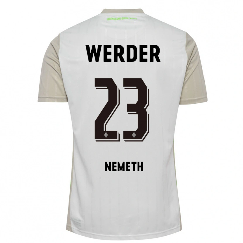 Danxen Niño Camiseta Hanna Nemeth #23 Blanco Negro 2ª Equipación 2025/26 La Camisa