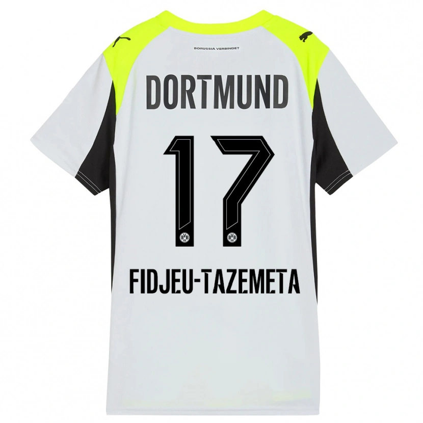 Danxen Niño Camiseta Thierry Fidjeu-Tazemeta #17 Amarillo Fluorescente 2ª Equipación 2025/26 La Camisa