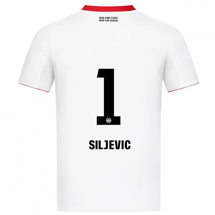 Danxen Niño Camiseta Amil Siljevic #1 Blanco Rojo 2ª Equipación 2025/26 La Camisa