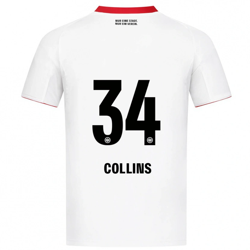 Danxen Niño Camiseta Nnamdi Collins #34 Blanco Rojo 2ª Equipación 2025/26 La Camisa
