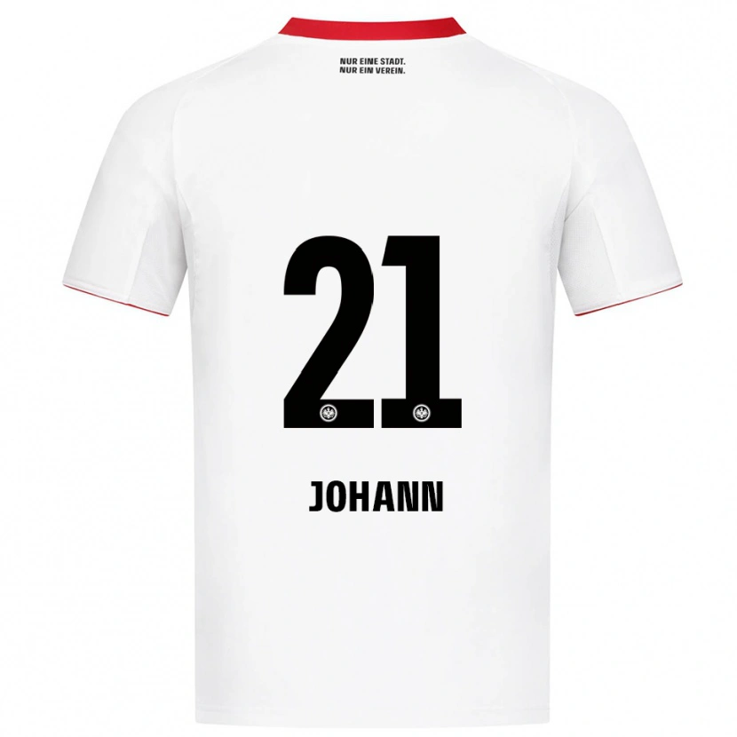 Danxen Niño Camiseta Hannah Johann #21 Blanco Rojo 2ª Equipación 2025/26 La Camisa