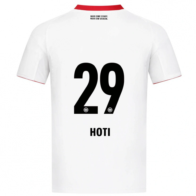 Danxen Niño Camiseta Leart Hoti #29 Blanco Rojo 2ª Equipación 2025/26 La Camisa