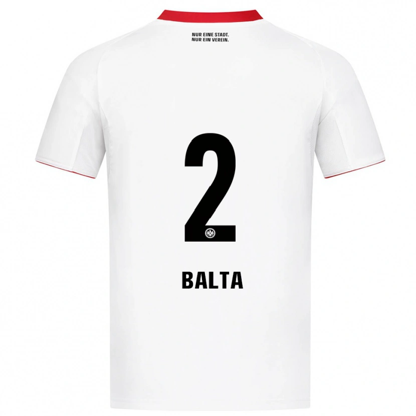 Danxen Niño Camiseta Sahin Balta #2 Blanco Rojo 2ª Equipación 2025/26 La Camisa