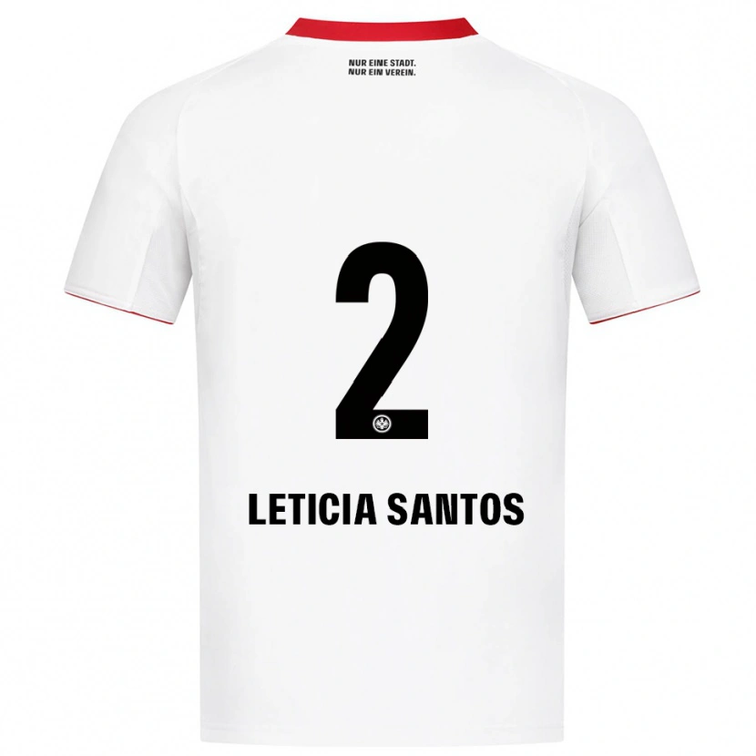 Danxen Niño Camiseta Letícia Santos De Oliveira #2 Blanco Rojo 2ª Equipación 2025/26 La Camisa