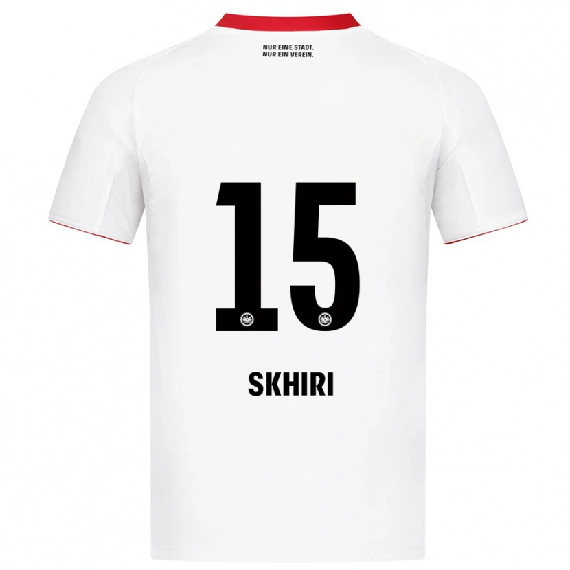 Danxen Niño Camiseta Ellyes Skhiri #15 Blanco Rojo 2ª Equipación 2025/26 La Camisa