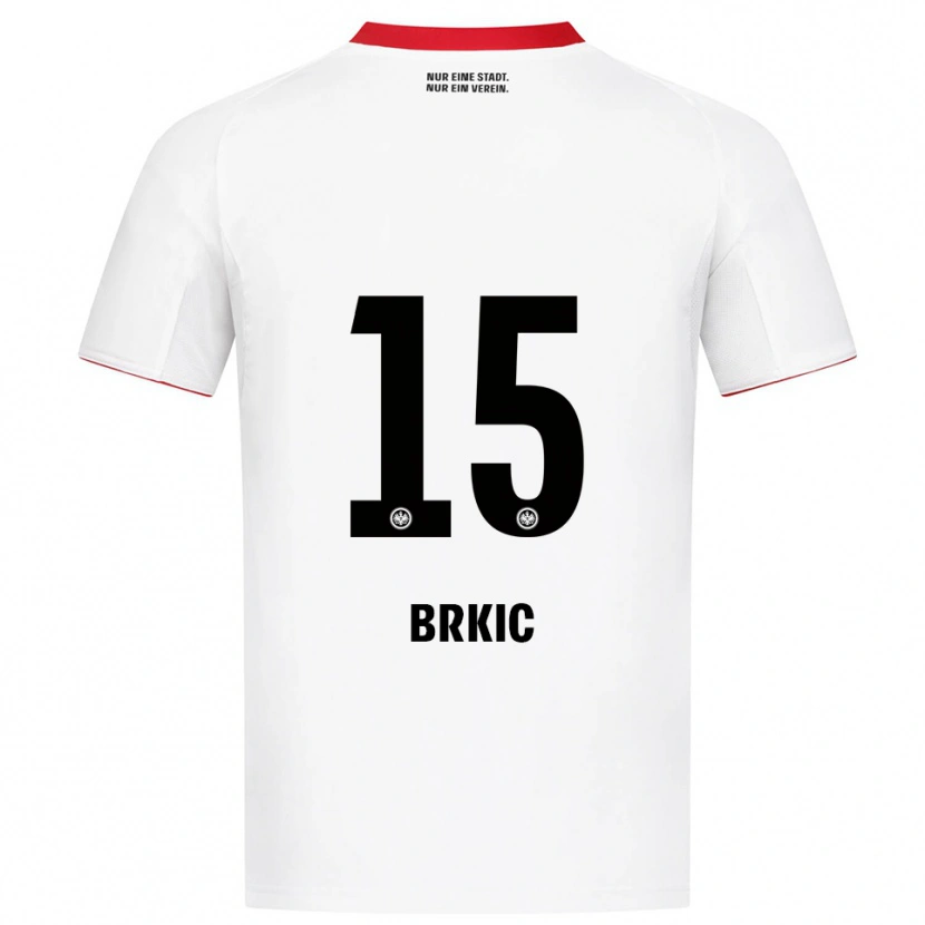 Danxen Niño Camiseta Said Brkic #15 Blanco Rojo 2ª Equipación 2025/26 La Camisa