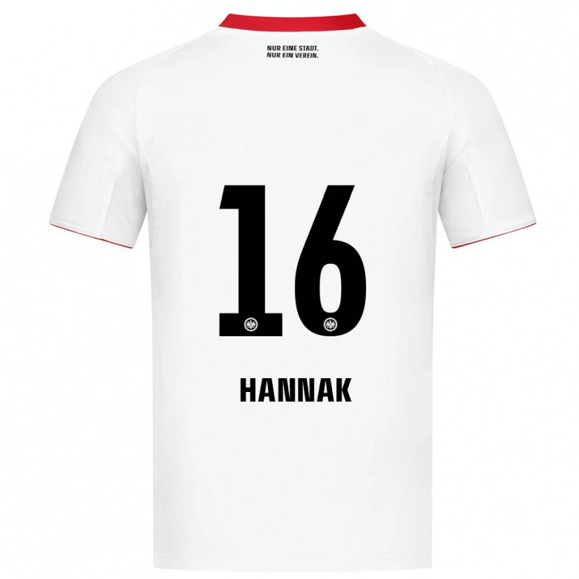 Danxen Niño Camiseta Tim Hannak #16 Blanco Rojo 2ª Equipación 2025/26 La Camisa