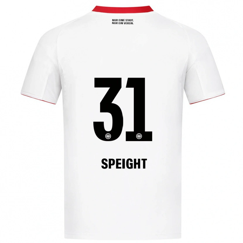 Danxen Niño Camiseta Benjamin Speight #31 Blanco Rojo 2ª Equipación 2025/26 La Camisa