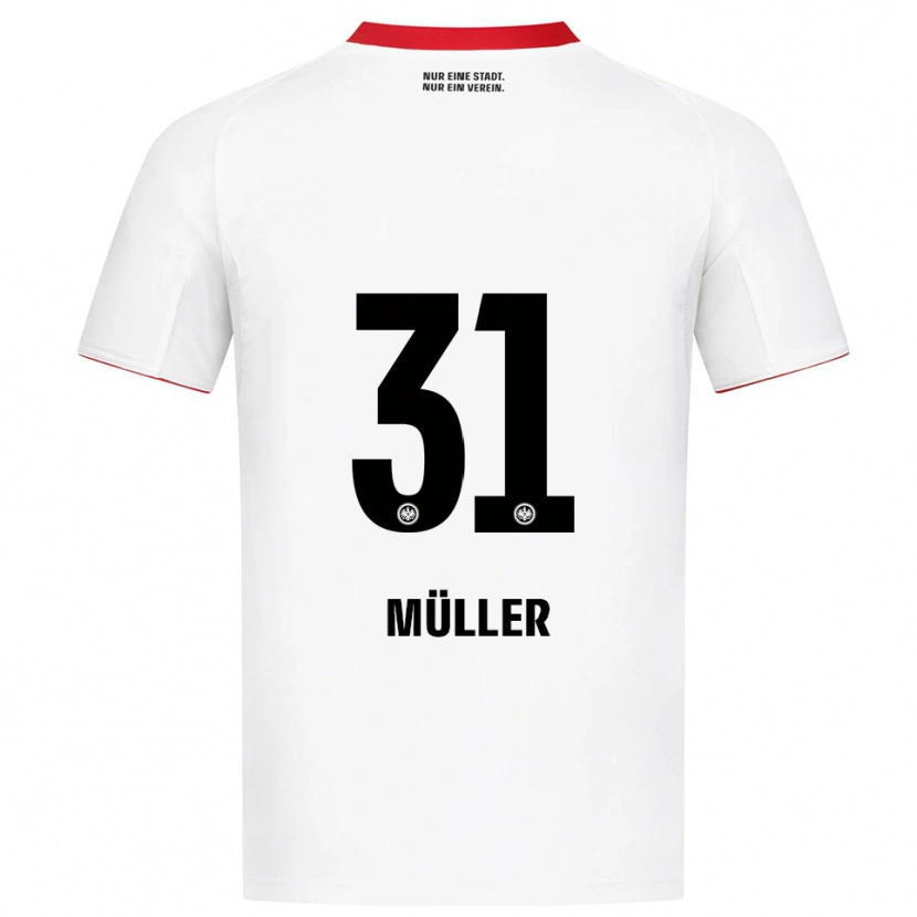 Danxen Niño Camiseta Laurin Müller #31 Blanco Rojo 2ª Equipación 2025/26 La Camisa