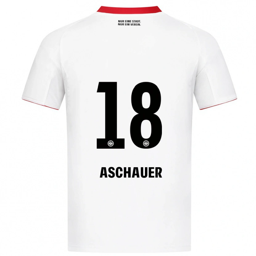 Danxen Niño Camiseta Verena Aschauer Hanshaw #18 Blanco Rojo 2ª Equipación 2025/26 La Camisa