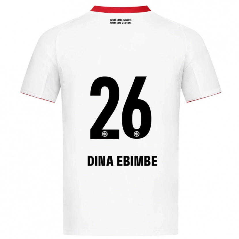 Danxen Niño Camiseta Junior Dina Ebimbe #26 Blanco Rojo 2ª Equipación 2025/26 La Camisa