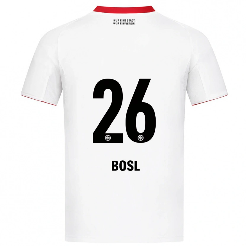 Danxen Niño Camiseta Cara Bosl #26 Blanco Rojo 2ª Equipación 2025/26 La Camisa