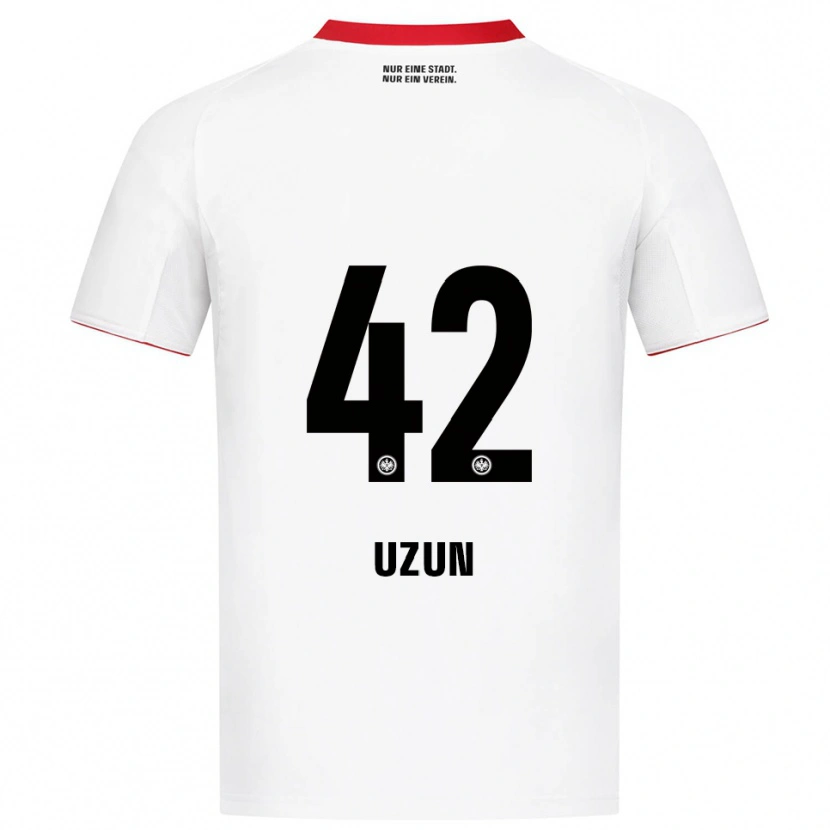 Danxen Niño Camiseta Can Uzun #42 Blanco Rojo 2ª Equipación 2025/26 La Camisa