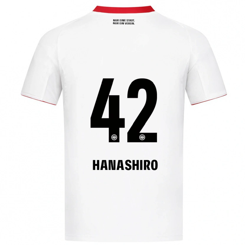 Danxen Niño Camiseta Rinto Hanashiro #42 Blanco Rojo 2ª Equipación 2025/26 La Camisa