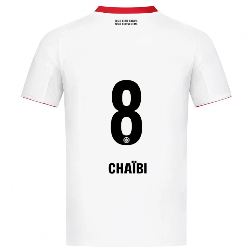 Danxen Niño Camiseta Farès Chaïbi #8 Blanco Rojo 2ª Equipación 2025/26 La Camisa