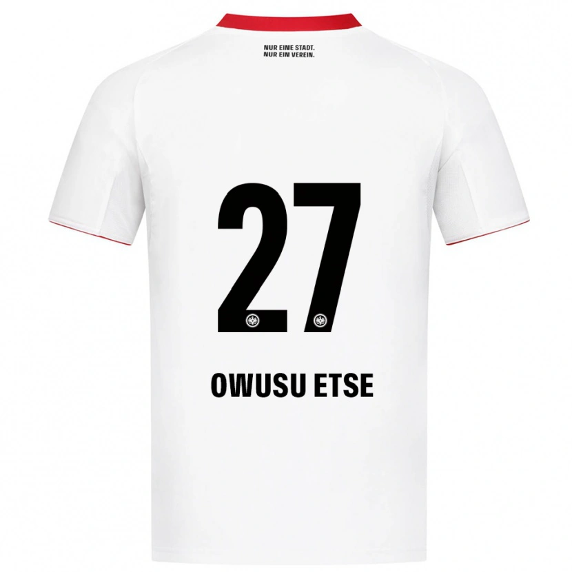 Danxen Niño Camiseta Collin Owusu Etse #27 Blanco Rojo 2ª Equipación 2025/26 La Camisa