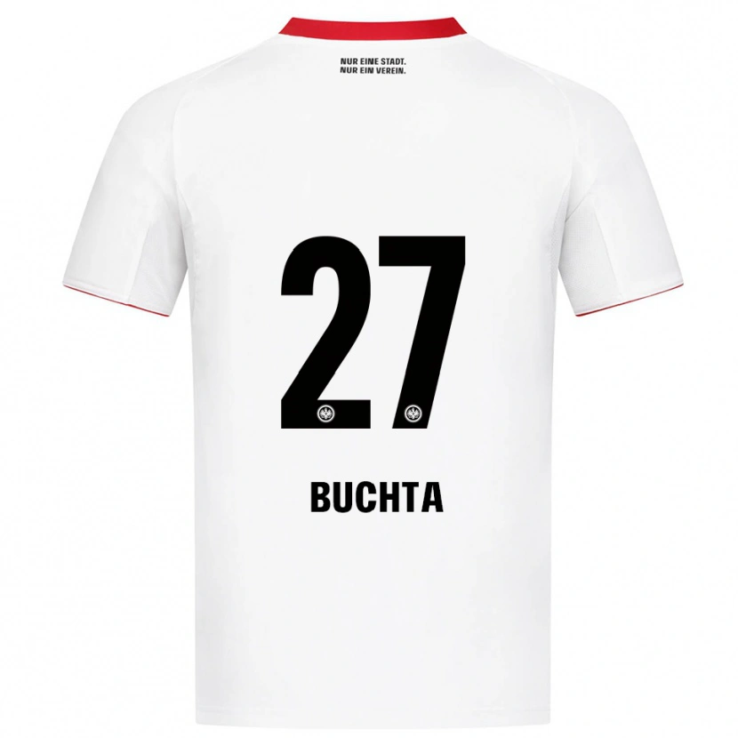 Danxen Niño Camiseta Philip Buchta #27 Blanco Rojo 2ª Equipación 2025/26 La Camisa