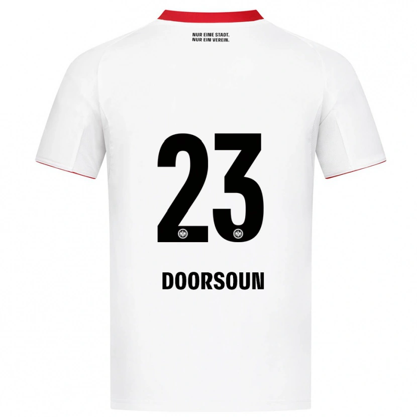 Danxen Niño Camiseta Sara Doorsoun #23 Blanco Rojo 2ª Equipación 2025/26 La Camisa