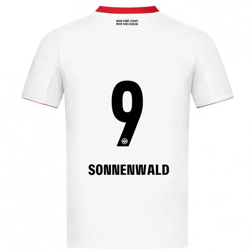 Danxen Niño Camiseta Lukas Sonnenwald #9 Blanco Rojo 2ª Equipación 2025/26 La Camisa
