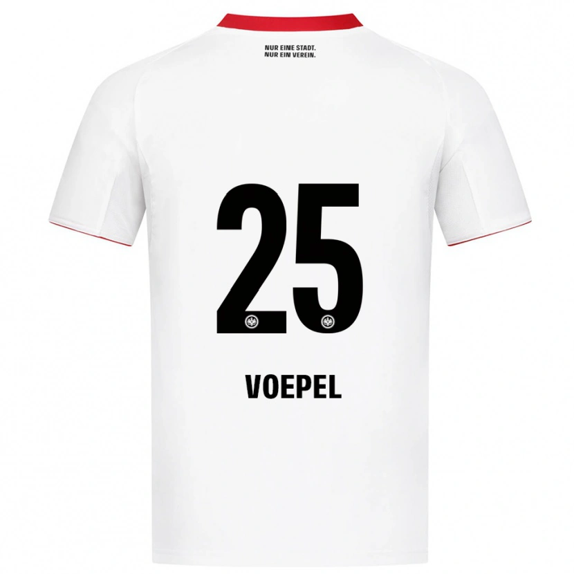 Danxen Niño Camiseta Lukas Voepel #25 Blanco Rojo 2ª Equipación 2025/26 La Camisa