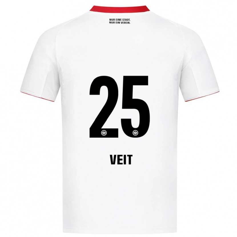 Danxen Niño Camiseta Jella Veit #25 Blanco Rojo 2ª Equipación 2025/26 La Camisa