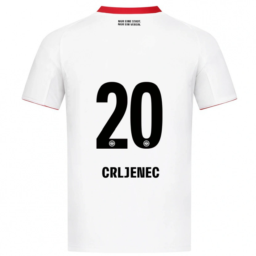 Danxen Niño Camiseta Dominik Crljenec #20 Blanco Rojo 2ª Equipación 2025/26 La Camisa