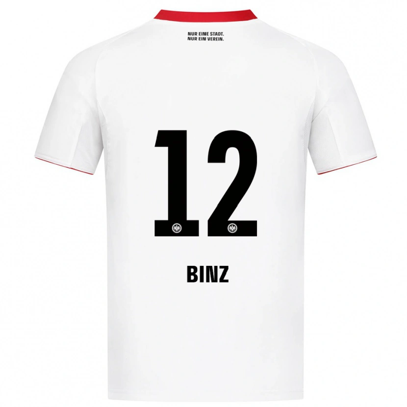 Danxen Niño Camiseta Sam Binz #12 Blanco Rojo 2ª Equipación 2025/26 La Camisa