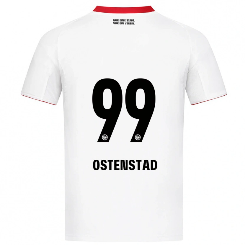 Danxen Niño Camiseta Marthine Østenstad #99 Blanco Rojo 2ª Equipación 2025/26 La Camisa