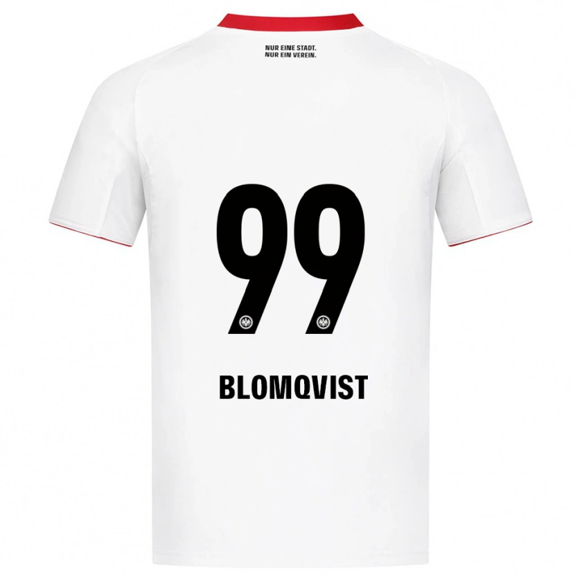 Danxen Niño Camiseta Rebecka Blomqvist #99 Blanco Rojo 2ª Equipación 2025/26 La Camisa