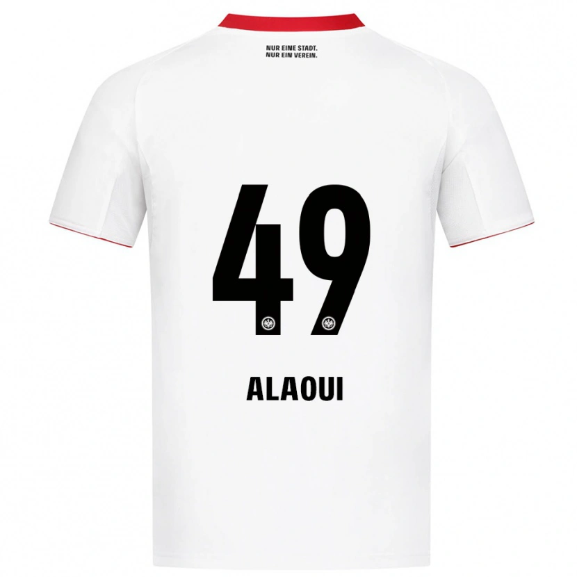 Danxen Niño Camiseta Anas Alaoui #49 Blanco Rojo 2ª Equipación 2025/26 La Camisa
