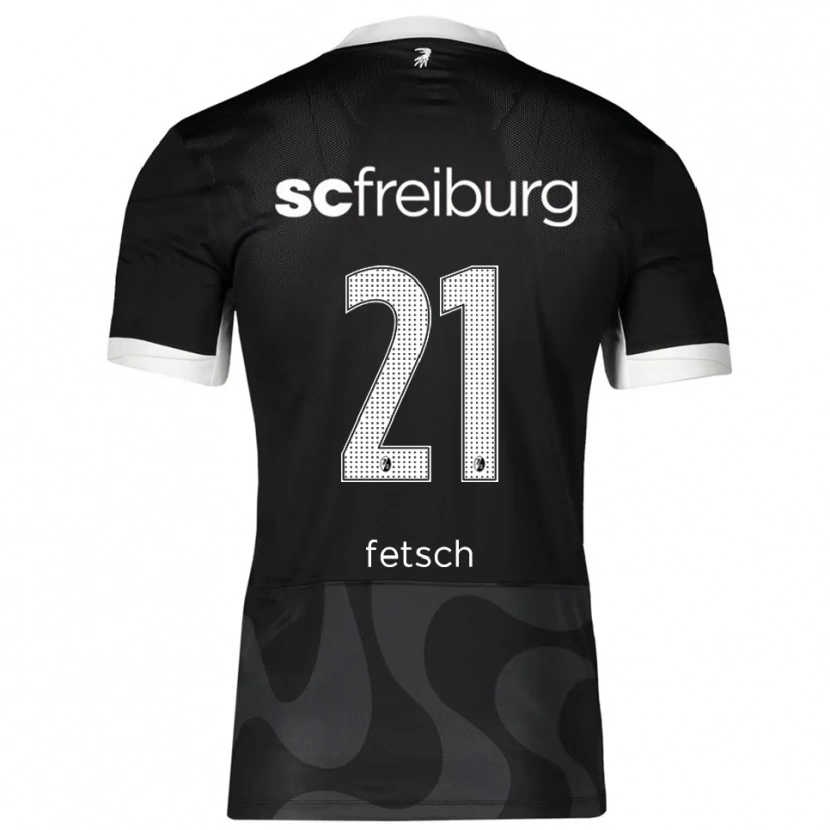 Danxen Niño Camiseta Mathias Fetsch #21 Negro Blanco 2ª Equipación 2025/26 La Camisa