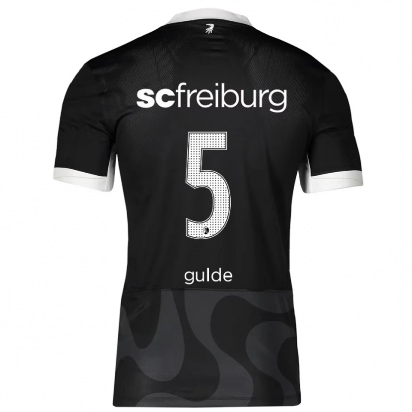 Danxen Niño Camiseta Manuel Gulde #5 Negro Blanco 2ª Equipación 2025/26 La Camisa