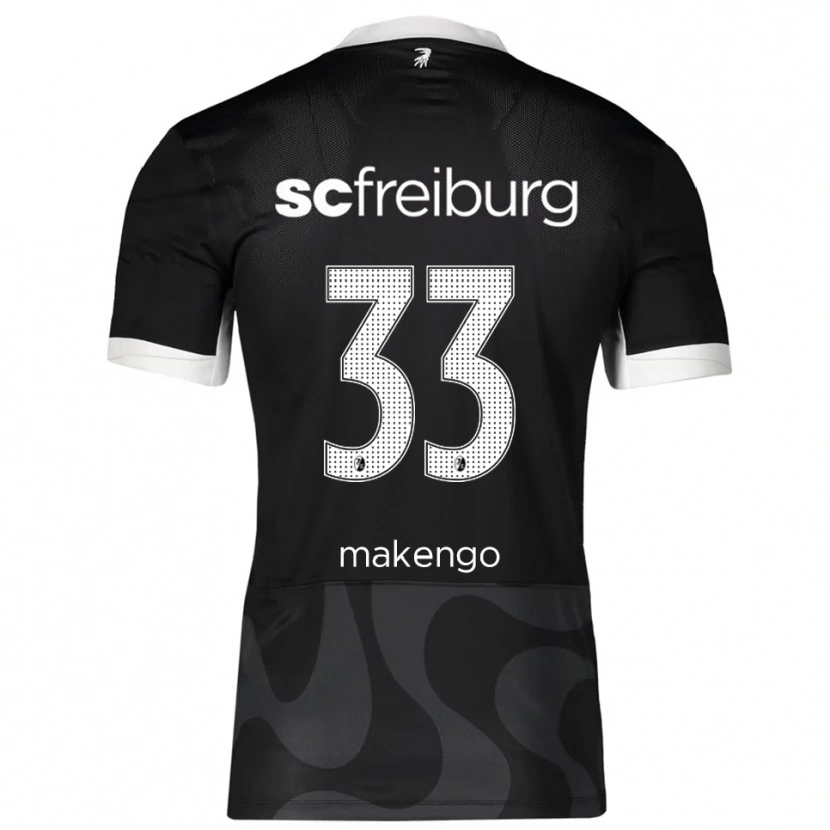 Danxen Niño Camiseta Jordy Makengo #33 Negro Blanco 2ª Equipación 2025/26 La Camisa