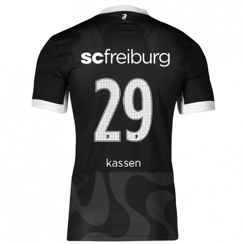 Danxen Niño Camiseta Julia Kassen #29 Negro Blanco 2ª Equipación 2025/26 La Camisa