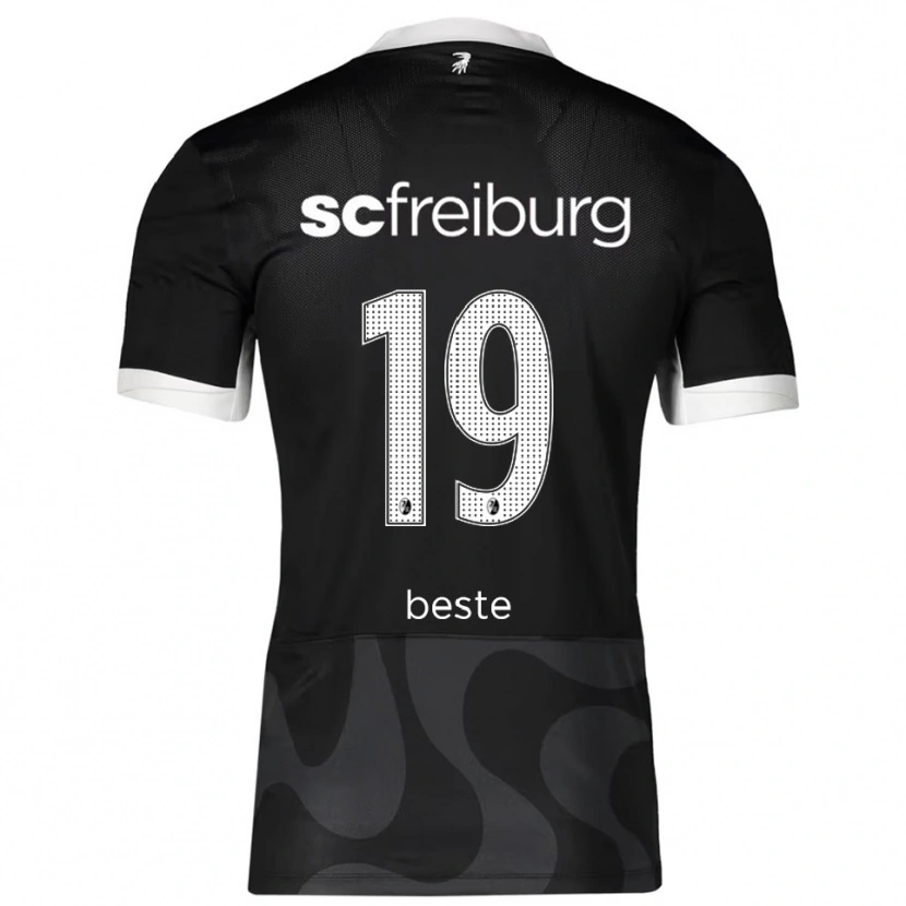 Danxen Niño Camiseta Niklas Beste #19 Negro Blanco 2ª Equipación 2025/26 La Camisa
